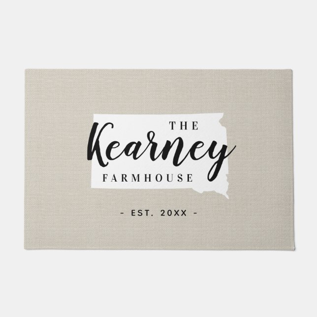 Felpudo Doormat estatal monograma de la familia Dakota del (Anverso)