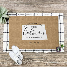 Felpudo Doormat estatal monograma de la familia Dakota del