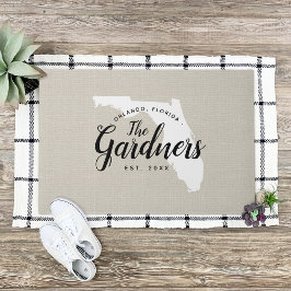 Felpudo Doormat estatal monograma de la familia Florida