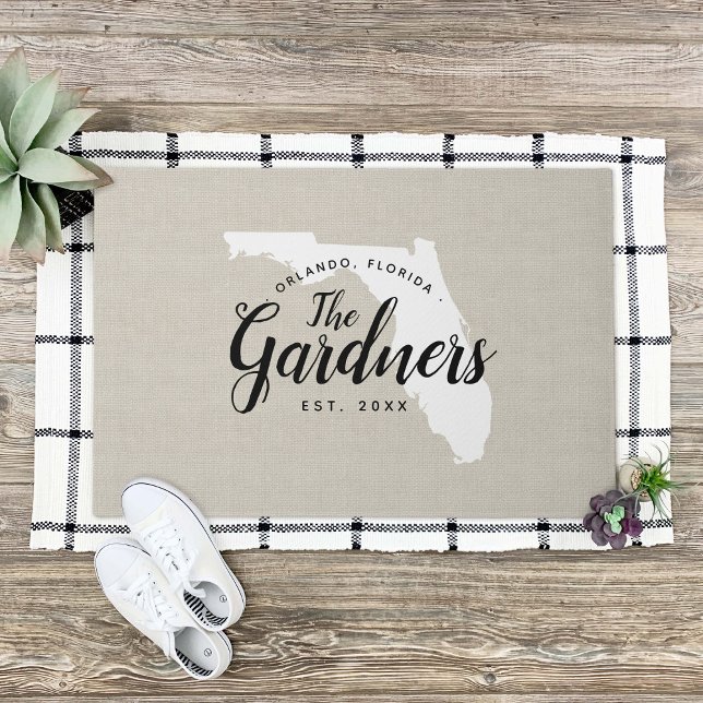 Felpudo Doormat estatal monograma de la familia Florida (Subido por el creador)