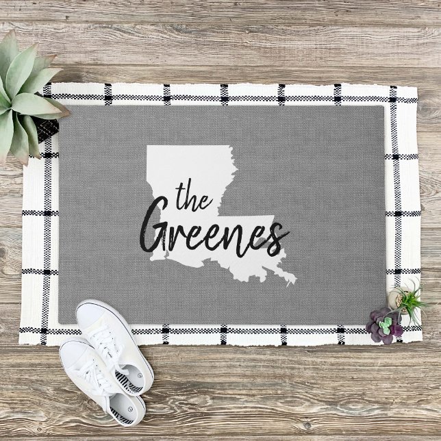 Felpudo Doormat estatal monograma de la familia Louisiana (Subido por el creador)