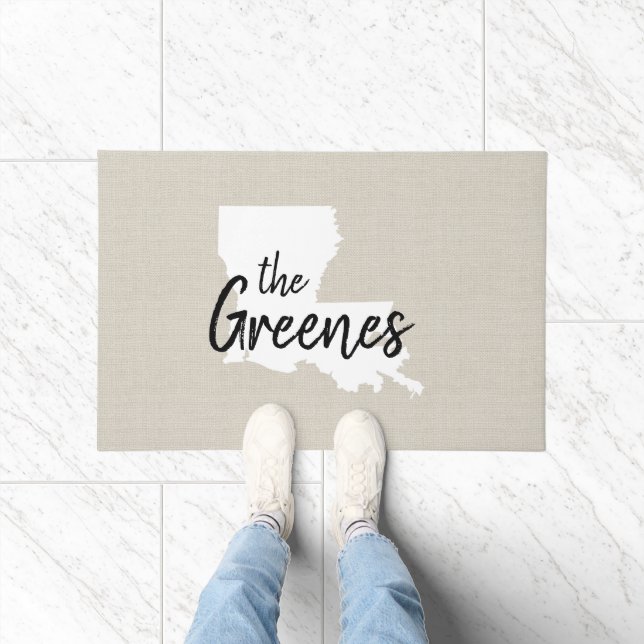 Felpudo Doormat estatal monograma de la familia Louisiana (Interior)