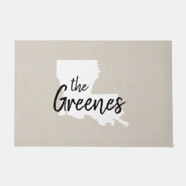 Felpudo Doormat estatal monograma de la familia Louisiana