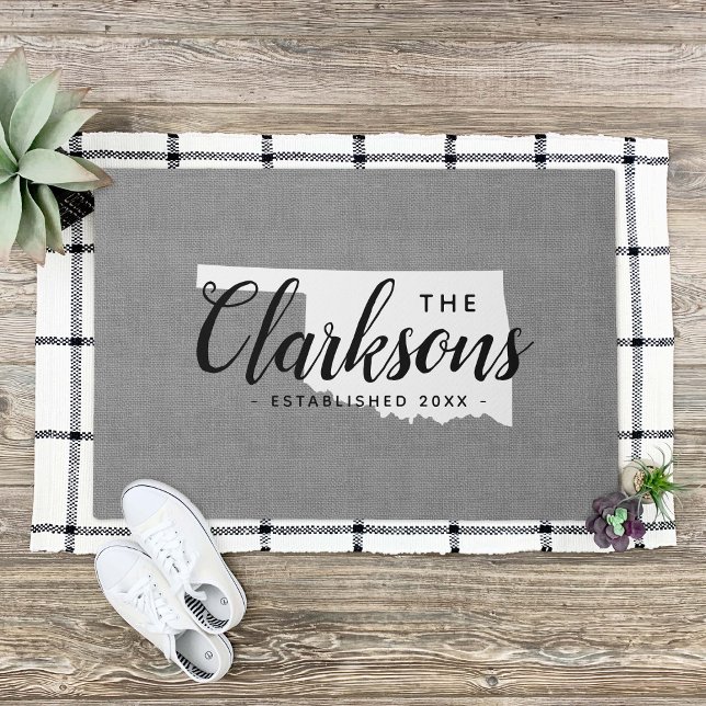 Felpudo Doormat estatal monograma de la familia Oklahoma (Subido por el creador)