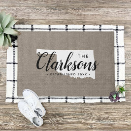 Felpudo Doormat estatal monograma de la familia Oklahoma