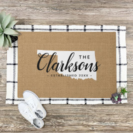Felpudo Doormat estatal monograma de la familia Oklahoma