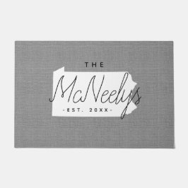 Felpudo Doormat estatal Monograma de la familia Pennsylvan