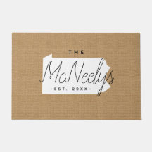 Doormat estatal Monograma de la familia Pennsylvan