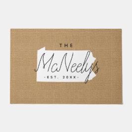 Felpudo Doormat estatal Monograma de la familia Pennsylvan