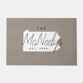 Felpudo Doormat estatal Monograma de la familia Pennsylvan