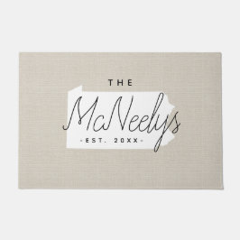 Felpudo Doormat estatal Monograma de la familia Pennsylvan