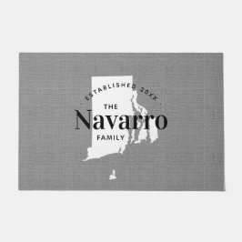 Felpudo Doormat estatal monograma de la familia Rhode Isla