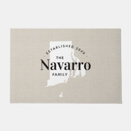 Felpudo Doormat estatal monograma de la familia Rhode Isla