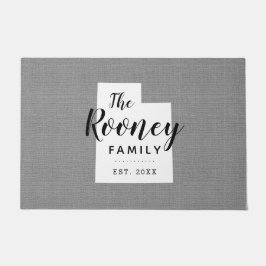 Felpudo Doormat estatal monograma de la familia Utah