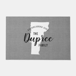 Felpudo Doormat estatal Monograma de la familia Vermont