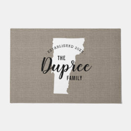 Felpudo Doormat estatal Monograma de la familia Vermont