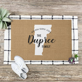 Felpudo Doormat estatal Monograma de la familia Vermont