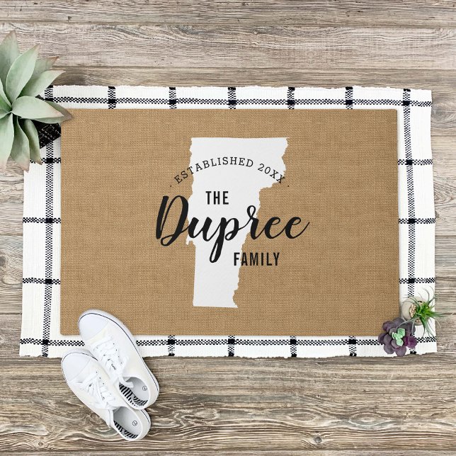 Felpudo Doormat estatal Monograma de la familia Vermont (Subido por el creador)