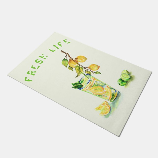 Felpudo Doormat, Fiesta de bebidas de jugo de limón - Pers (Angular)