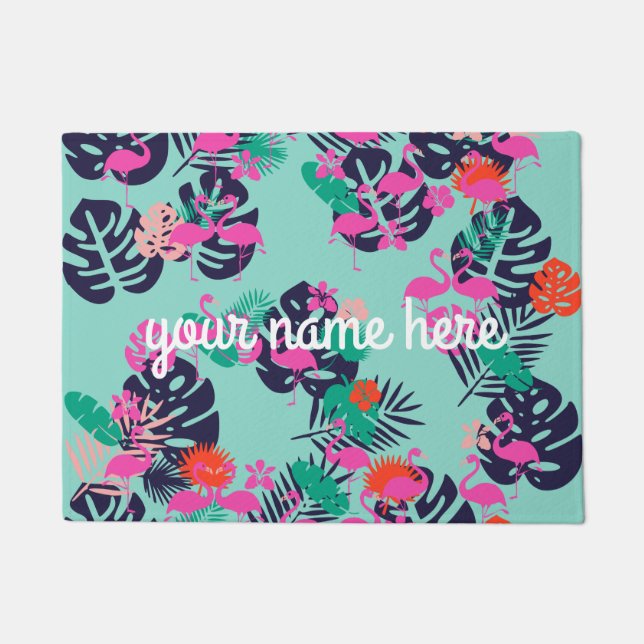 Felpudo Doormat Flamingo Personalizado (Anverso)