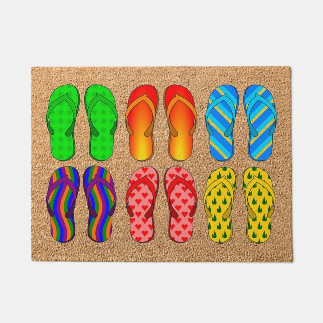 Felpudo Doormat Flip-Flops de playa (Anverso)