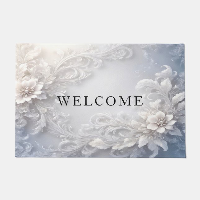 Felpudo Doormat Floral Blanca Flourish (Anverso)
