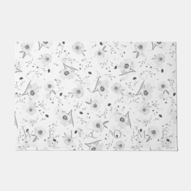 Felpudo Doormat floral de patrón (Anverso)