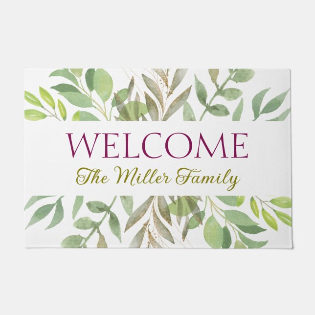 Felpudo Doormat floral personalizado (Anverso)