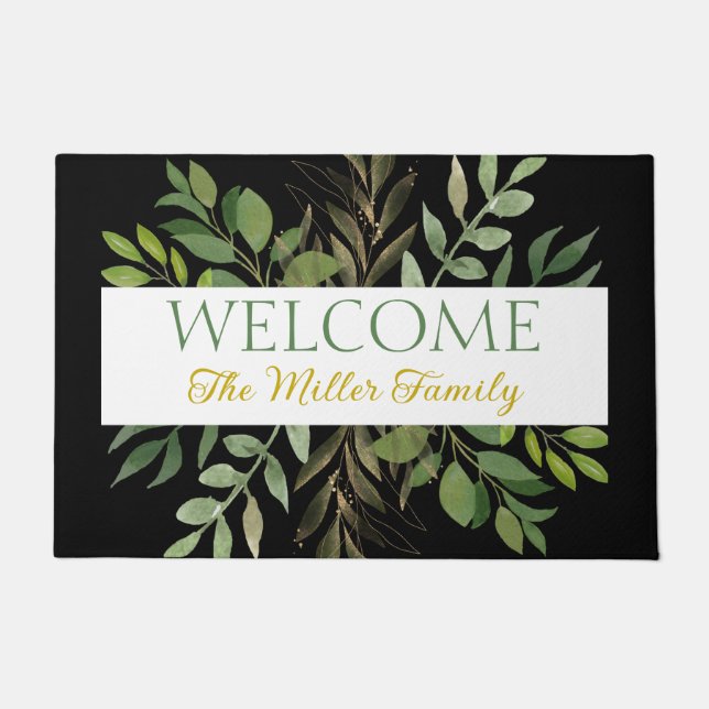 Felpudo Doormat floral personalizado (Anverso)