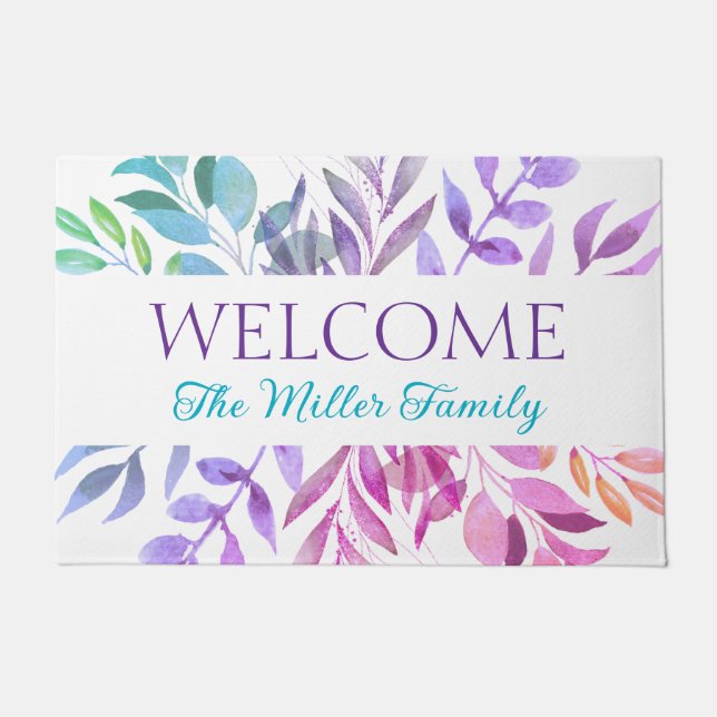 Felpudo Doormat floral personalizado (Anverso)