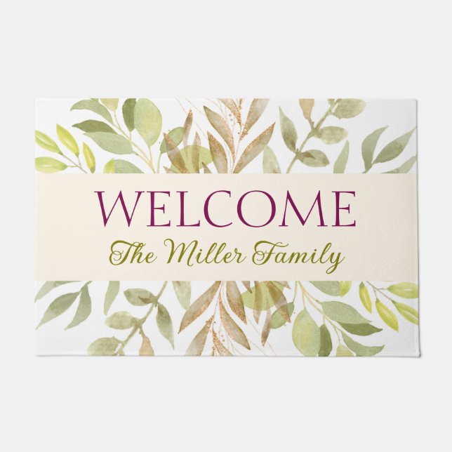 Felpudo Doormat floral personalizado (Anverso)