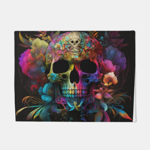 Felpudo Doormat Floral Skull