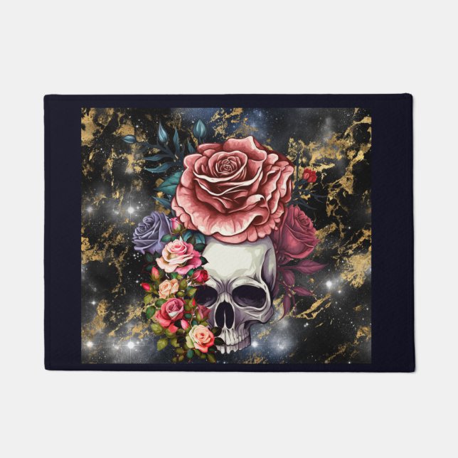 Felpudo Doormat Floral Skull (Anverso)