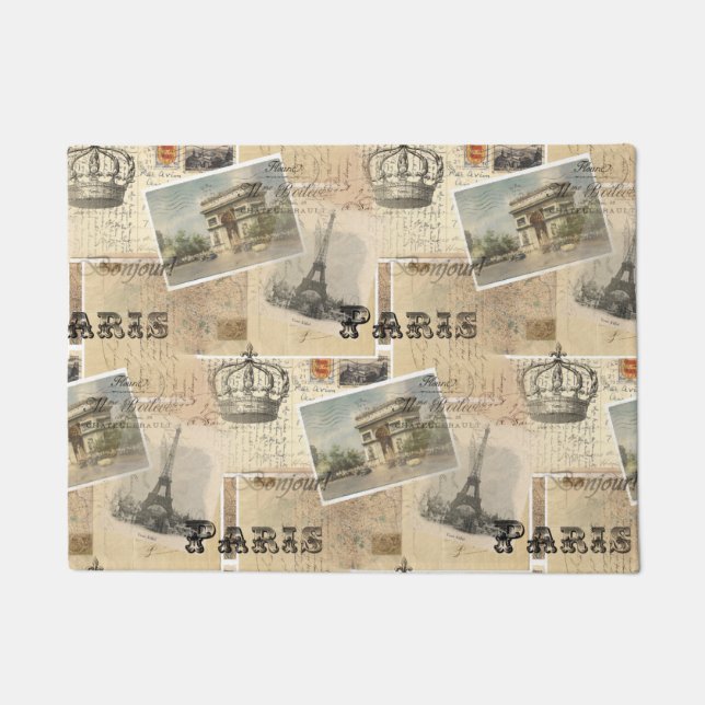 Felpudo Doormat francés de París de la postal (Anverso)
