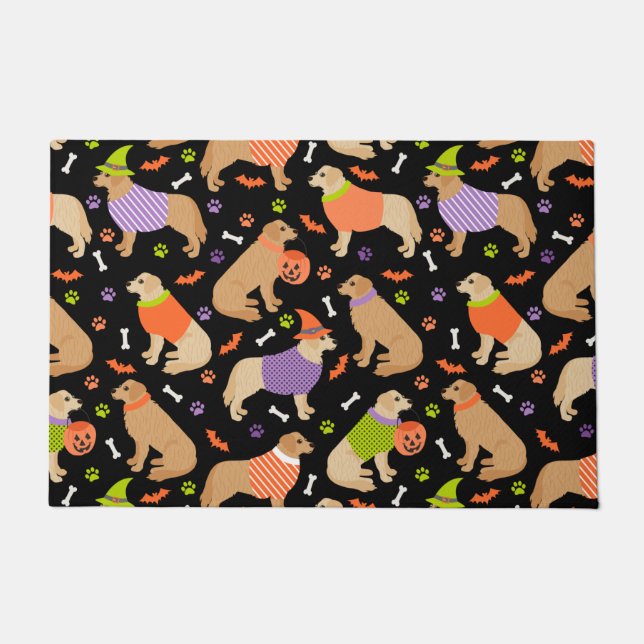 Felpudo Doormat Golden Retriever de Halloween (Anverso)