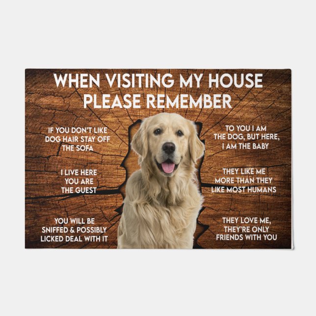 Felpudo Doormat Golden Retriever, Golden Retriever Lover (Anverso)