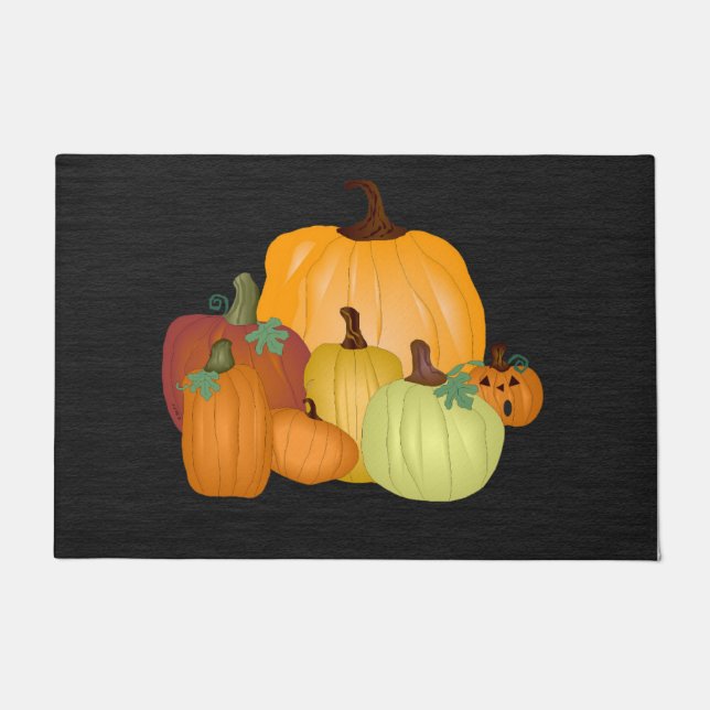 Felpudo Doormat grande de calabazas (Anverso)