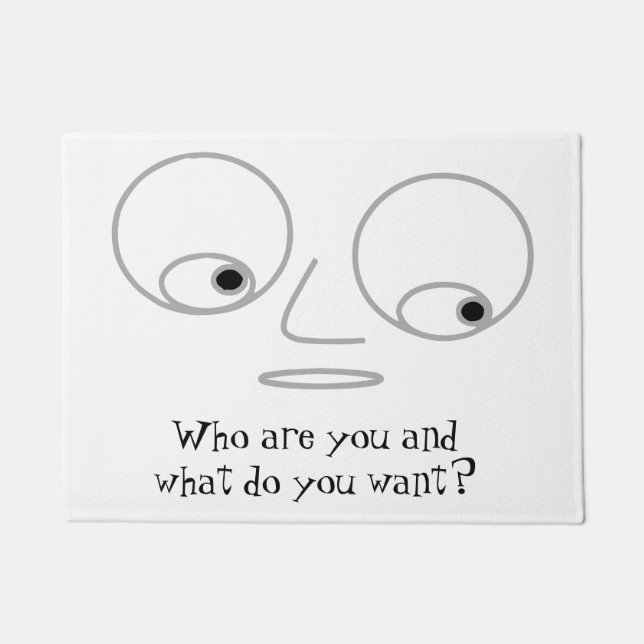 Felpudo Doormat grosero del diseño hilarante de la cara (Anverso)