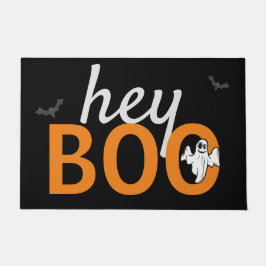 Felpudo Doormat - hey BOO Ghost / Bats Black