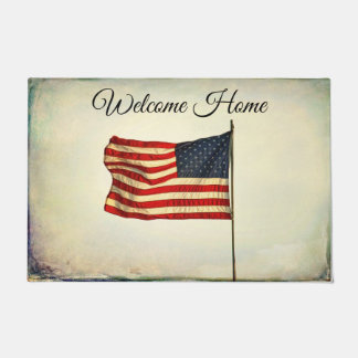 Felpudo Doormat "hogar agradable" con la bandera