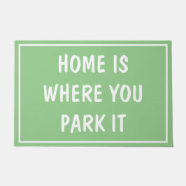 Felpudo Doormat - HOGAR ES DONDE LO APARCAS Verde azulado