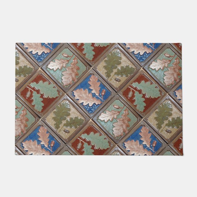 Felpudo Doormat, hojas de roble artesano (Anverso)