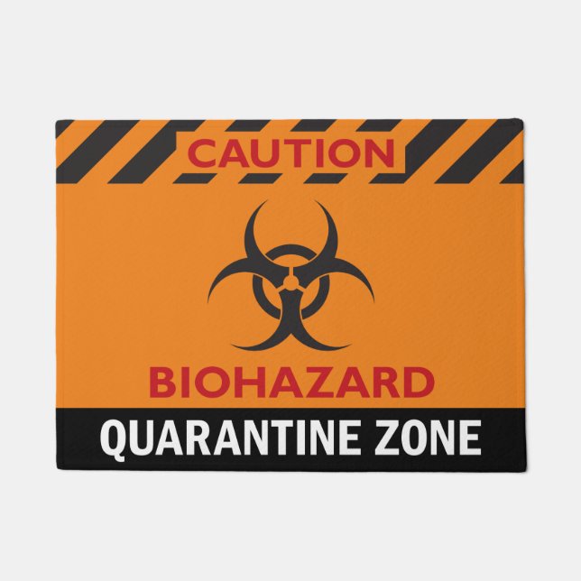 Felpudo Doormat humorístico de Biohazard de 18 x 24" (Anverso)