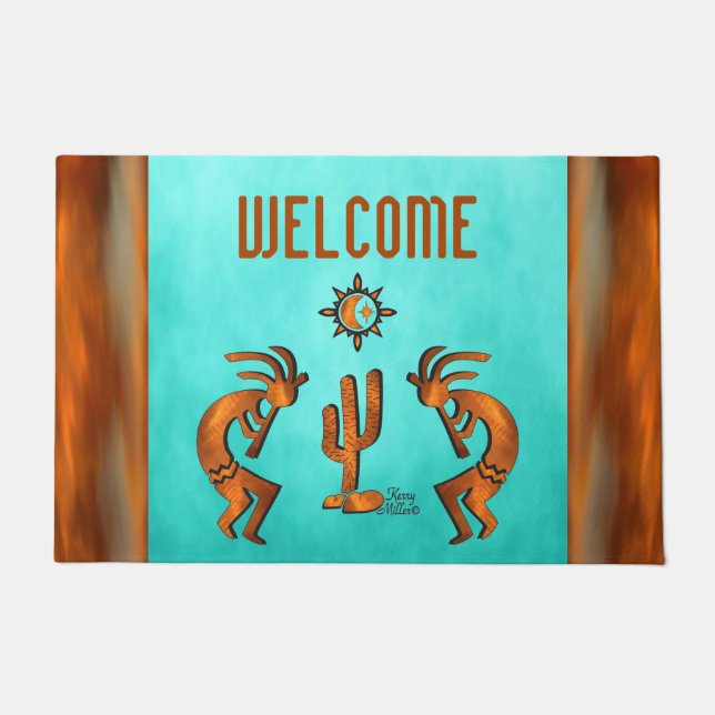 Felpudo Doormat Kokopelli del suroeste