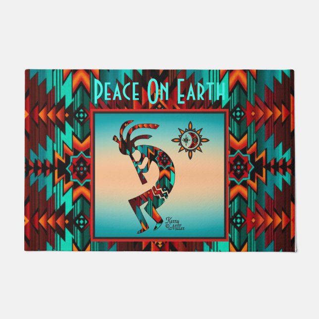 Felpudo Doormat Kokopelli del suroeste (Anverso)