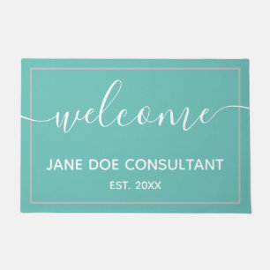 Felpudo Doormat - Luz de bienvenida personalizada Verde az