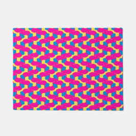 Felpudo Doormat magenta, azul y amarillo