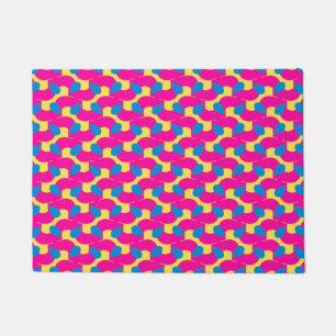 Felpudo Doormat magenta, azul y amarillo