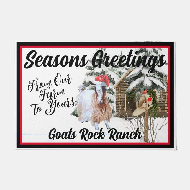 Felpudo Doormat - Maggie de cabra desmayada de seda (Anverso)