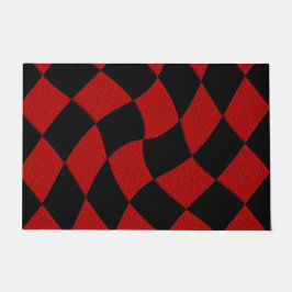 Felpudo Doormat marcado con resumen rojo y negro